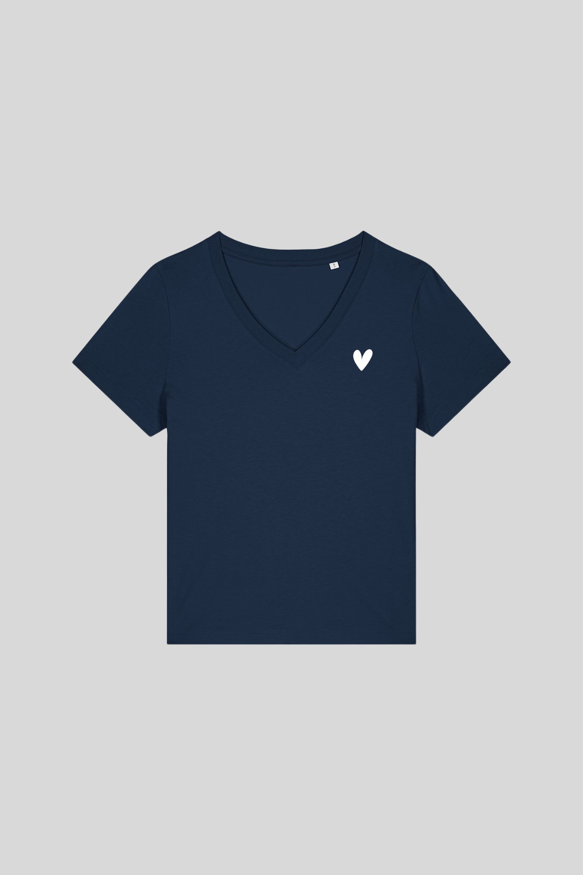 Navy V Neck Heart T-Shirt