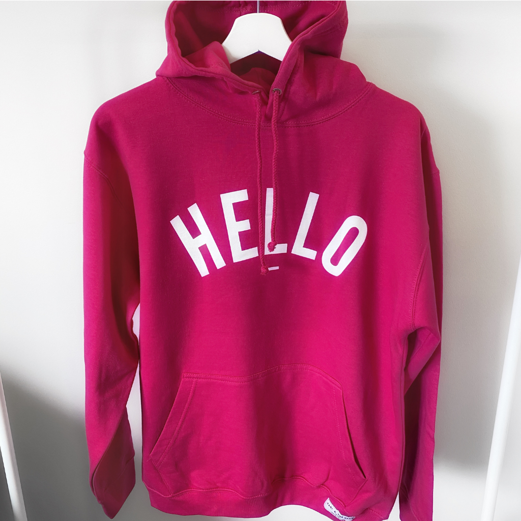 Pink hoodie merch on sale