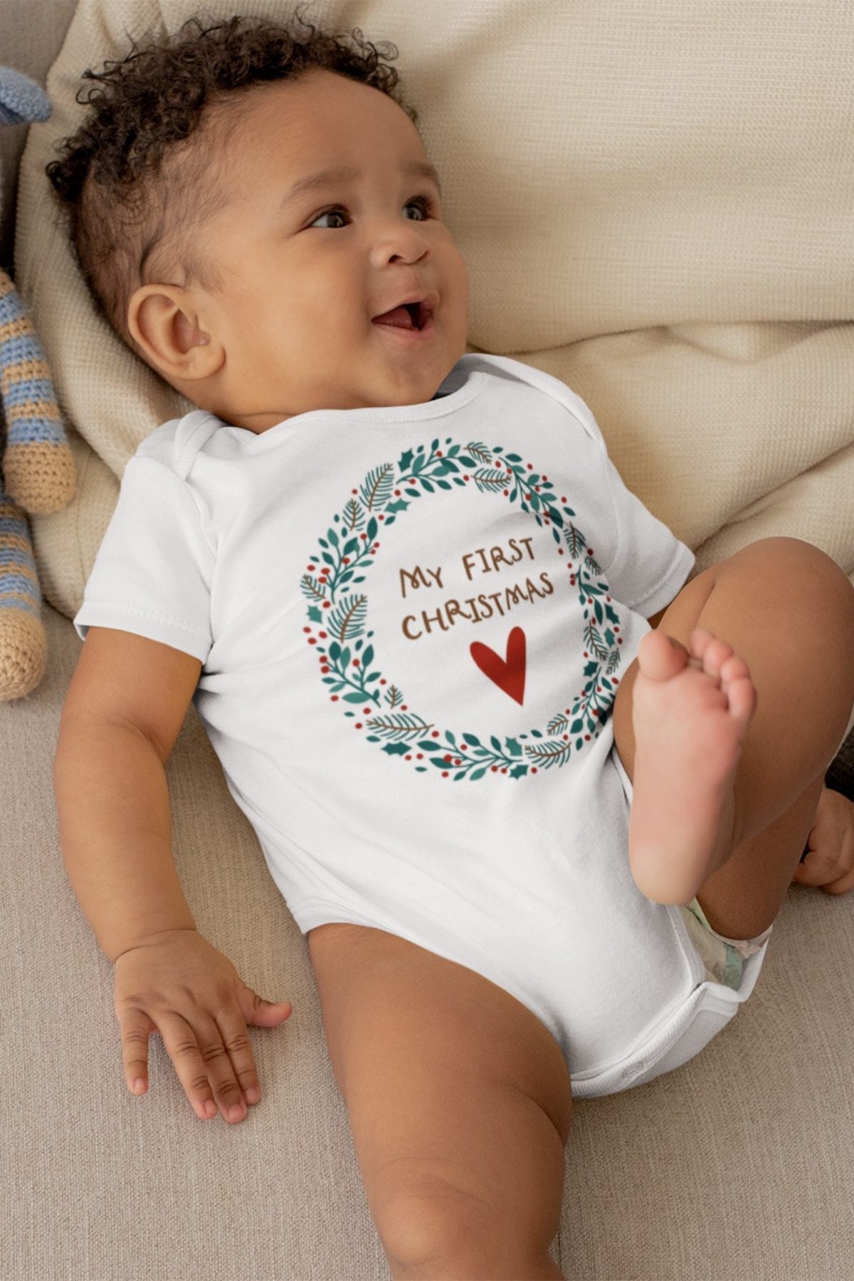 Baby boy top first christmas onesie