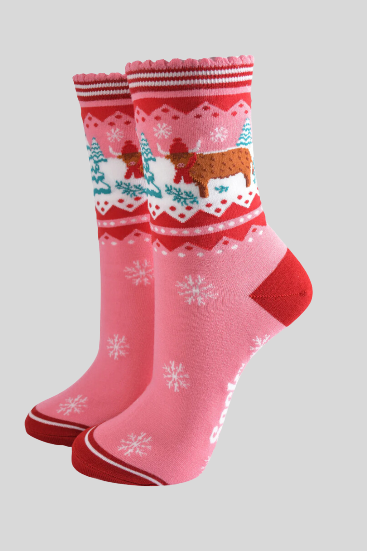 Highland Cow Christmas Socks