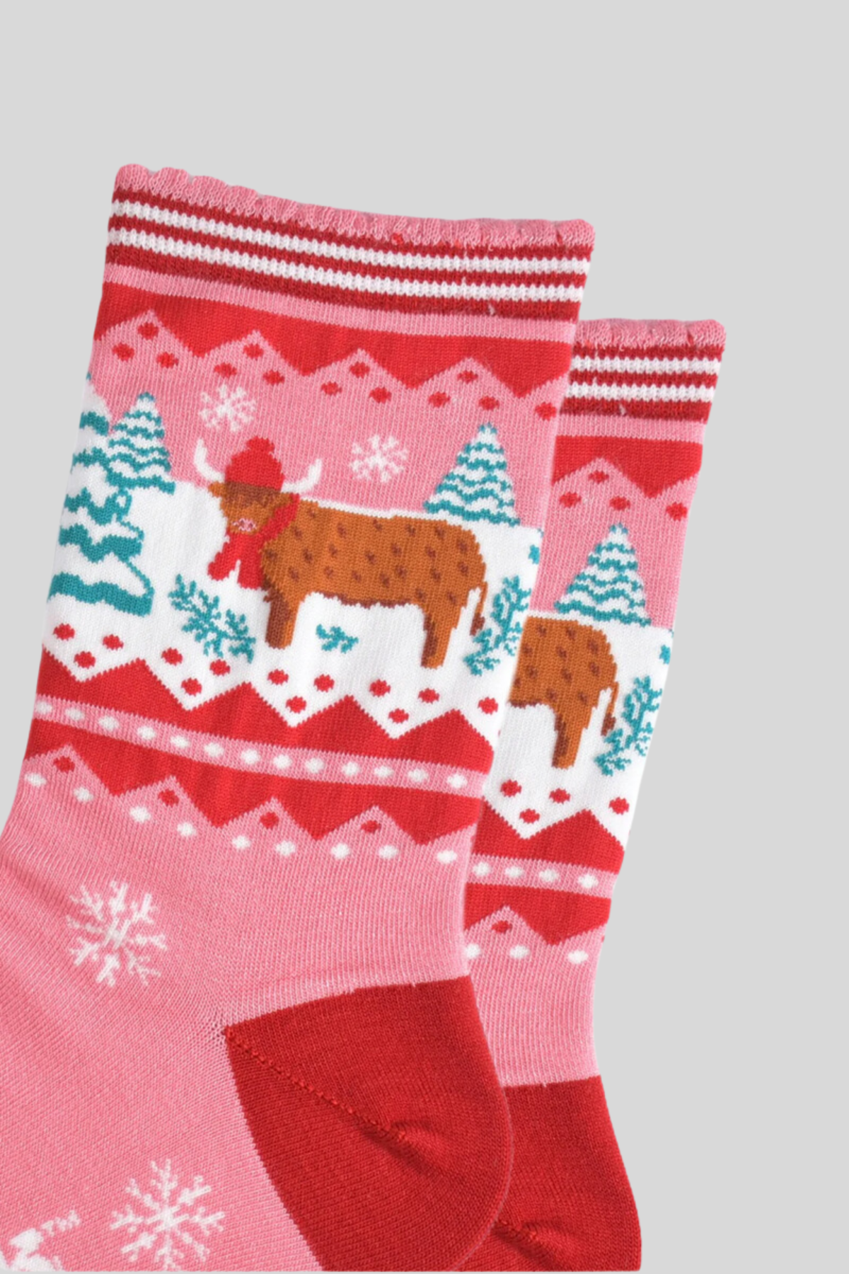 Highland Cow Christmas Socks