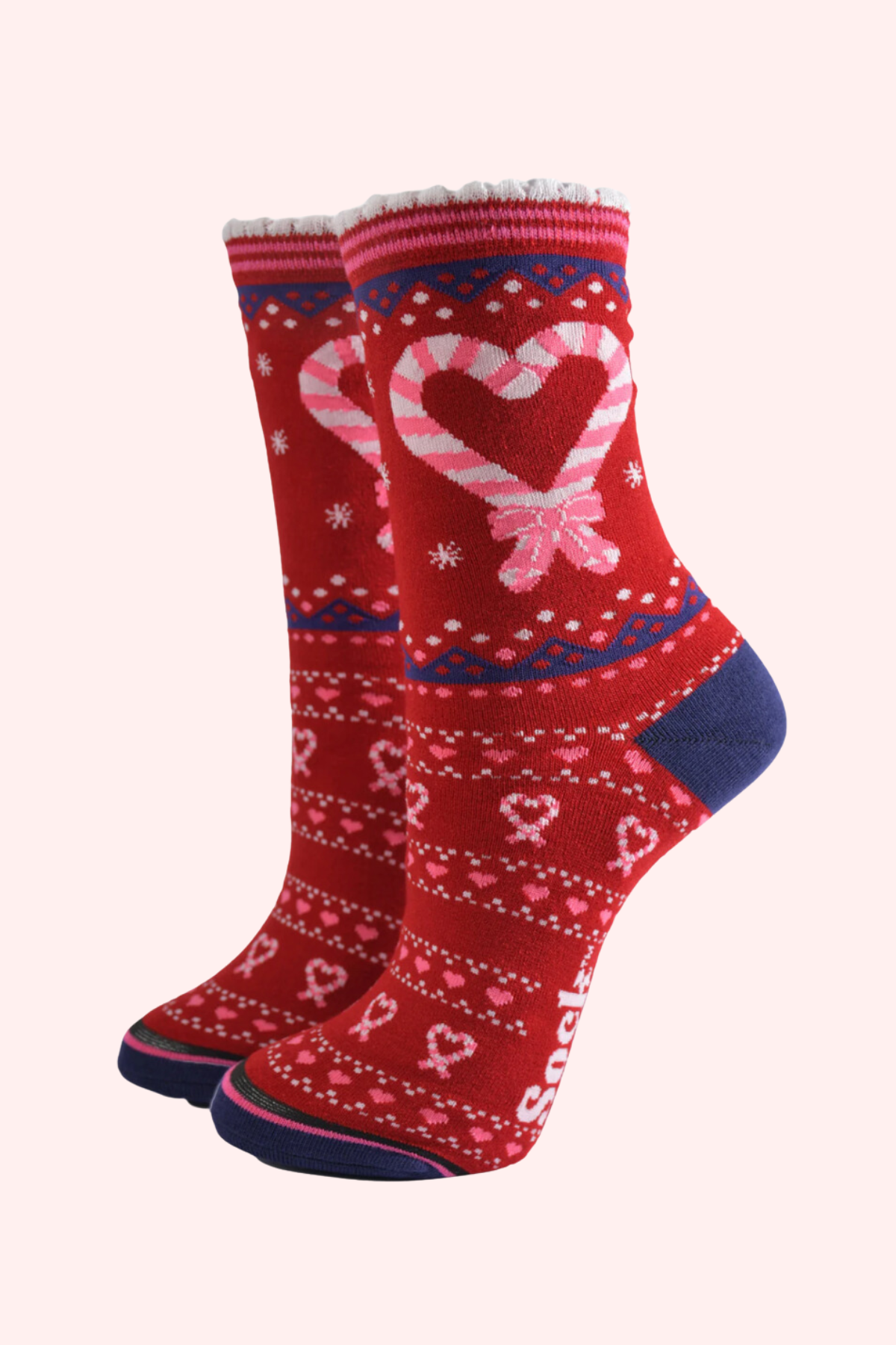 Candy Cane Christmas Socks