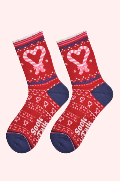 Candy Cane Christmas Socks