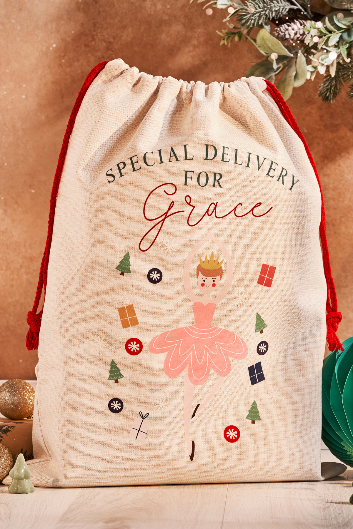 Personalised Ballerina Santa Sack