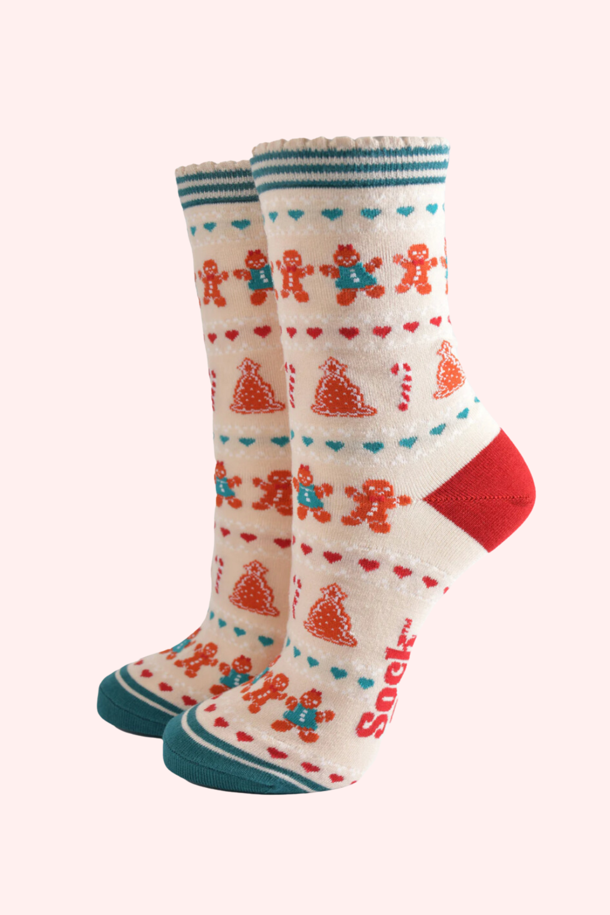 Cream Gingerbread Socks