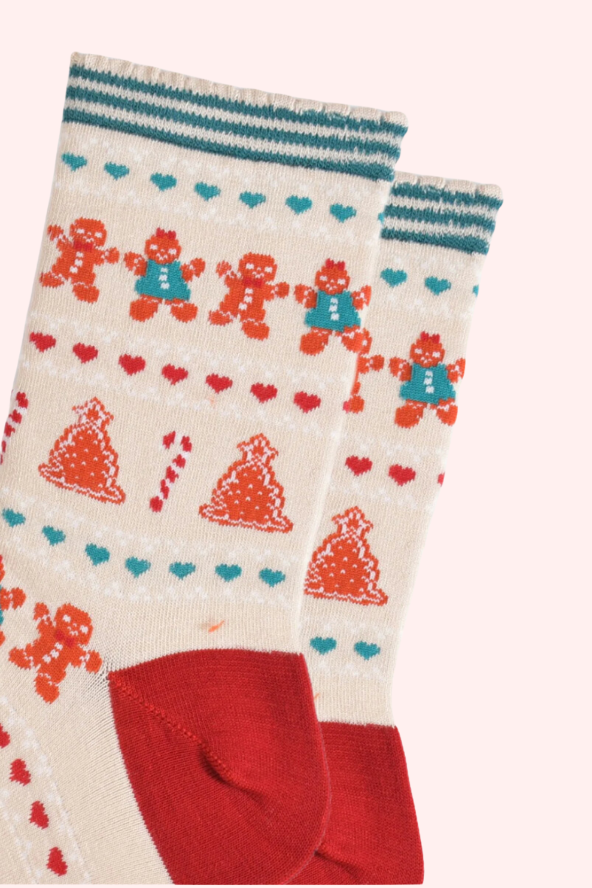 Cream Gingerbread Socks