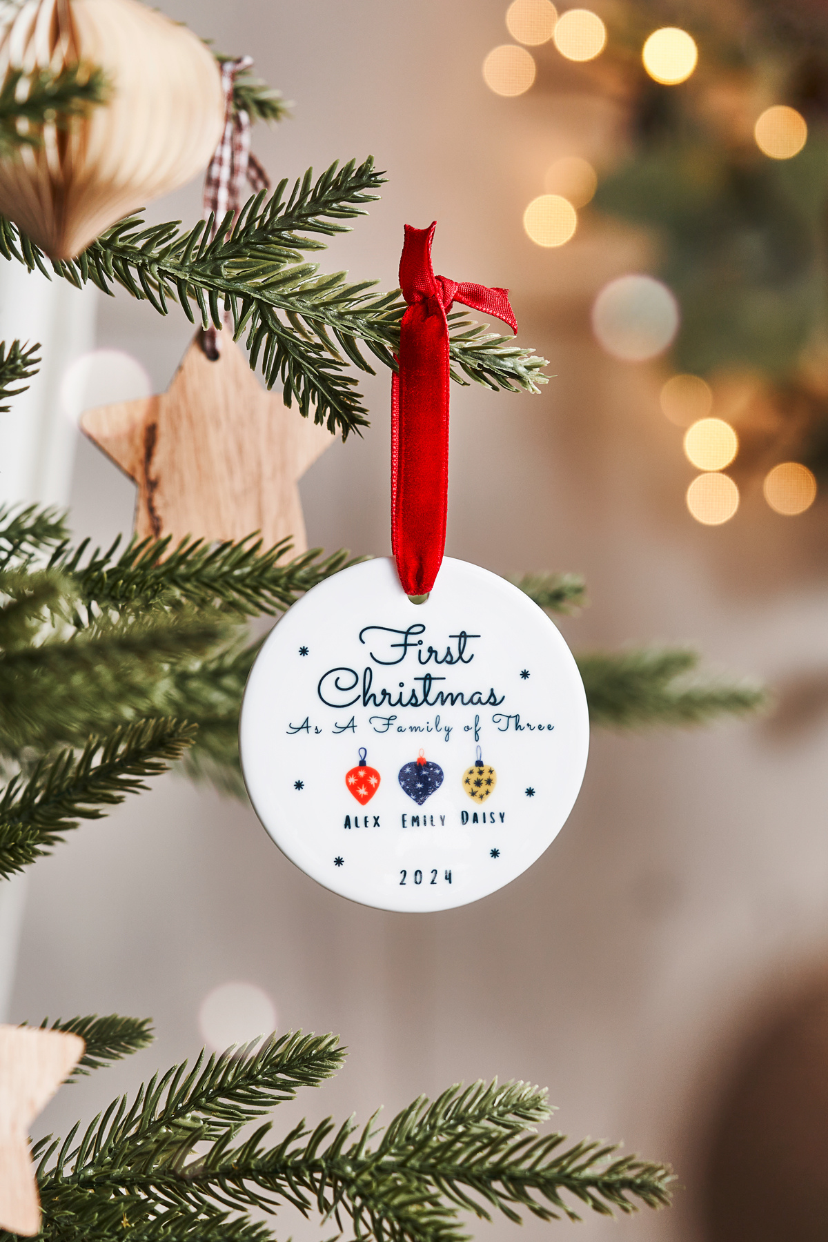 Personalised First Christmas As A Family Bauble