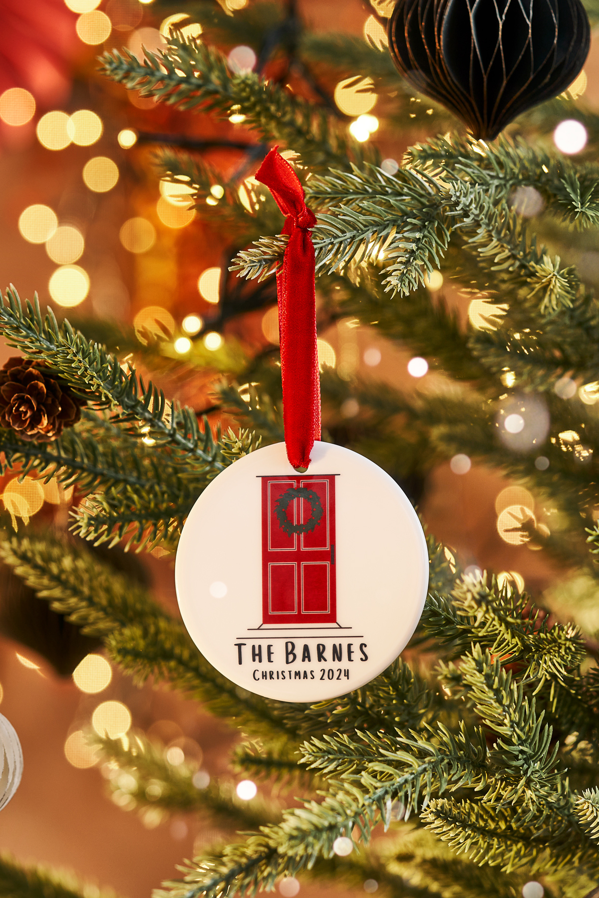 Personalised Red Christmas Door Bauble