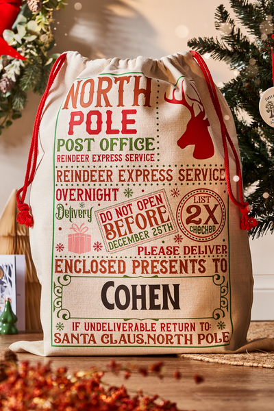 Personalised North Pole Santa Sack