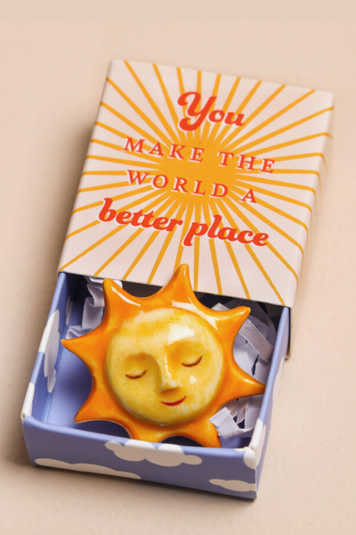 Tiny Matchbox Ceramic Sunshine Token