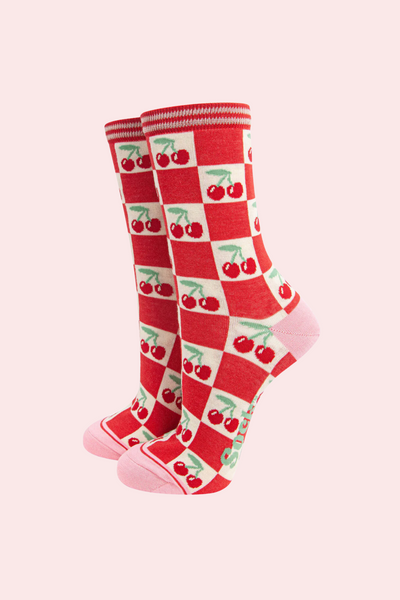 Cherry Squares Socks