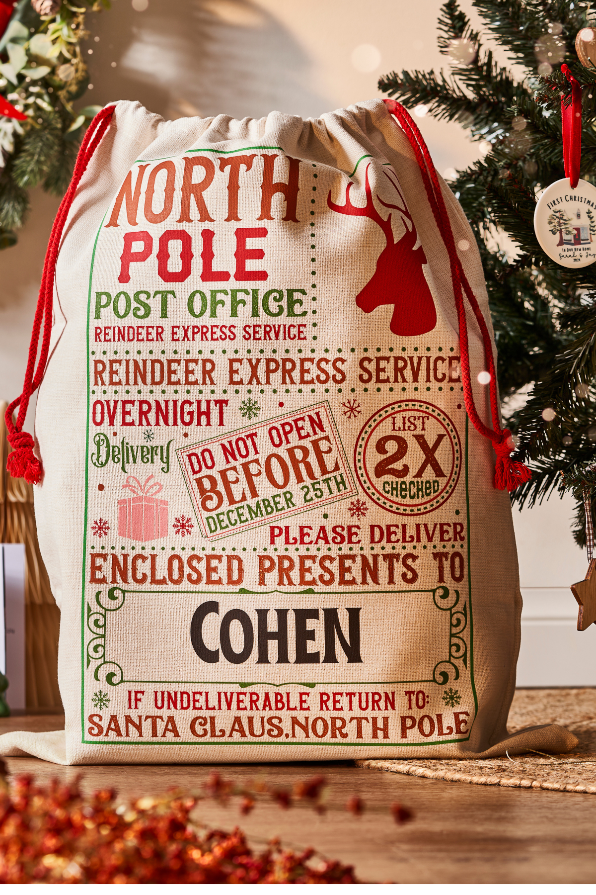 Personalised North Pole Santa Sack