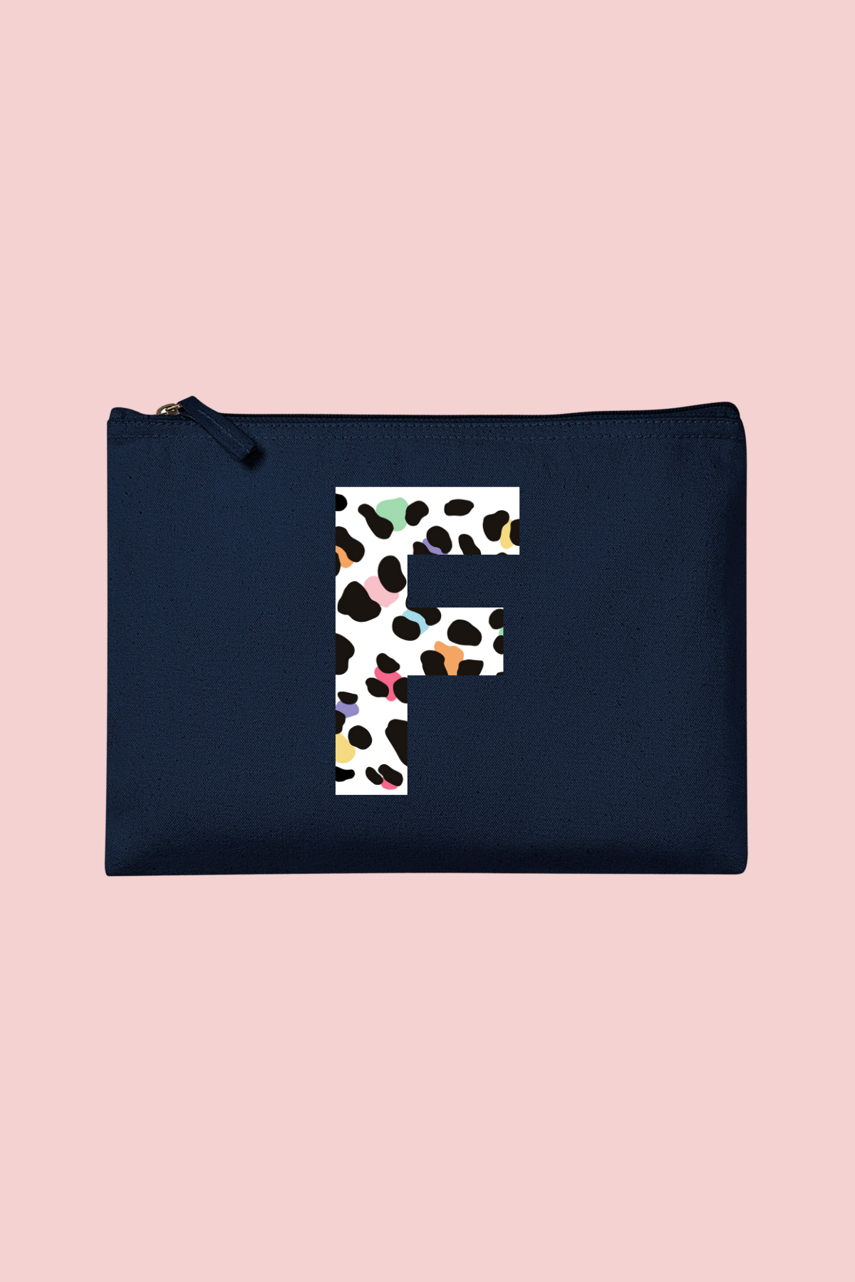Personalised Leopard Initial Accessory Pouch