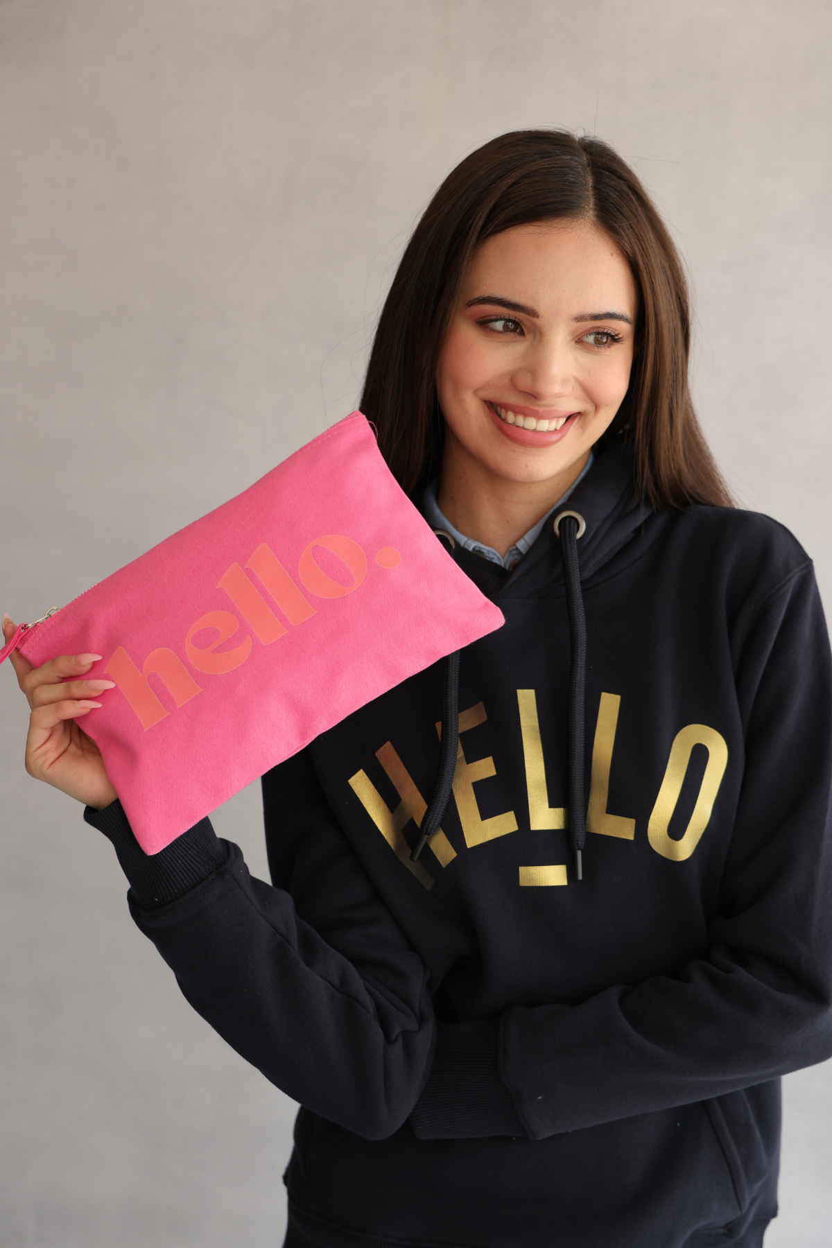 Pink Zip Hello Pouch