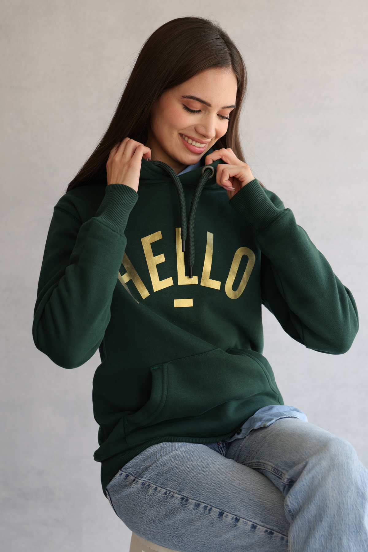 Forest Green Hello Hoodie