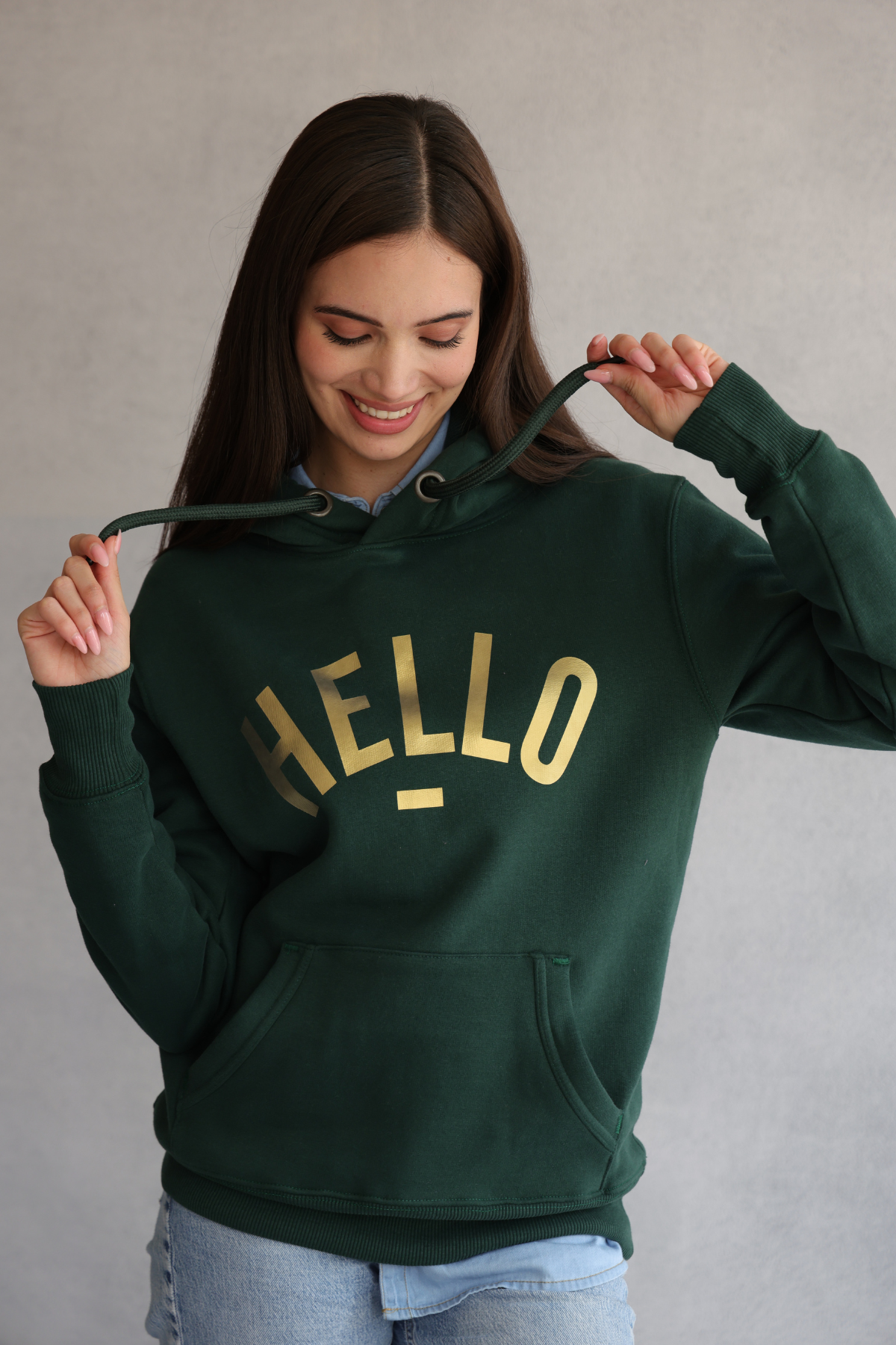 Forest Green Hello Hoodie