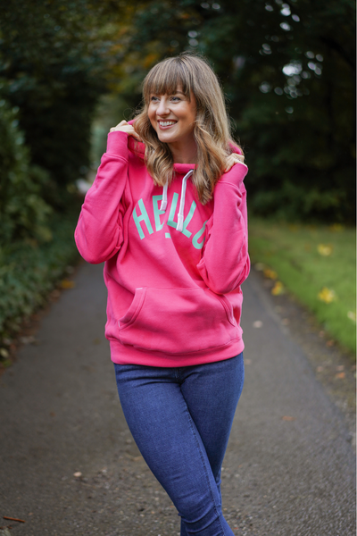 Luxe - Bright Pink Hello Hoodie