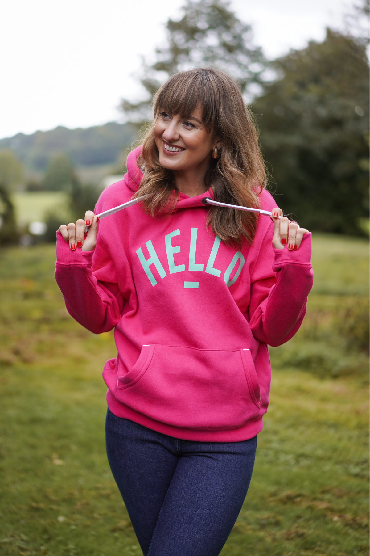 Luxe - Bright Pink Hello Hoodie