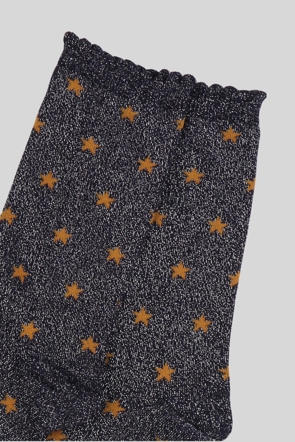 Sparkling Navy Gold Star Glitter Socks