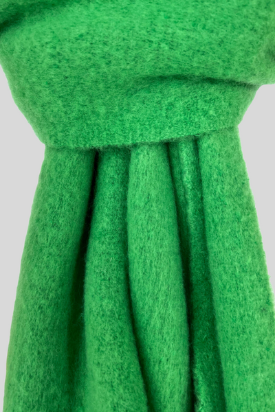 Fluffy Block Green Supersoft Scarf