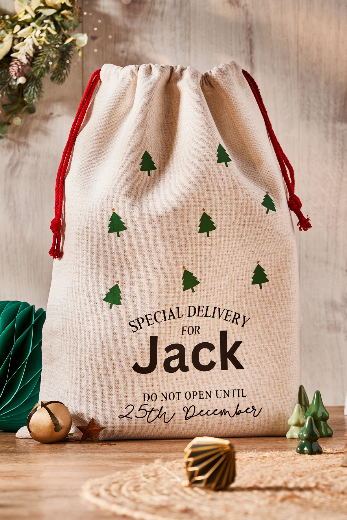 Personalised Pine Cone Santa Sack