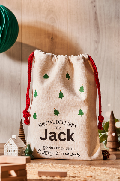 Personalised Pine Cone Santa Sack