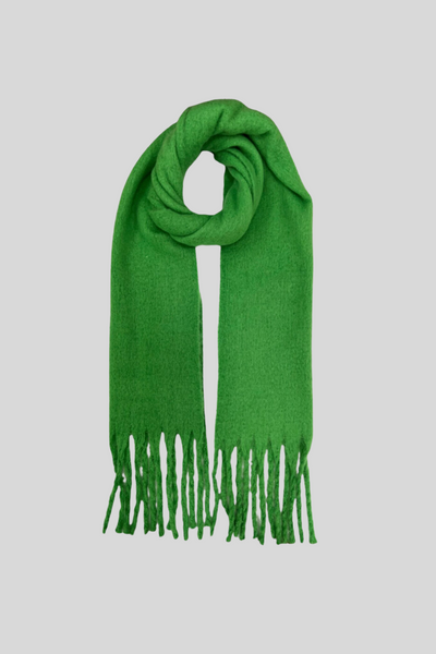 Fluffy Block Green Supersoft Scarf