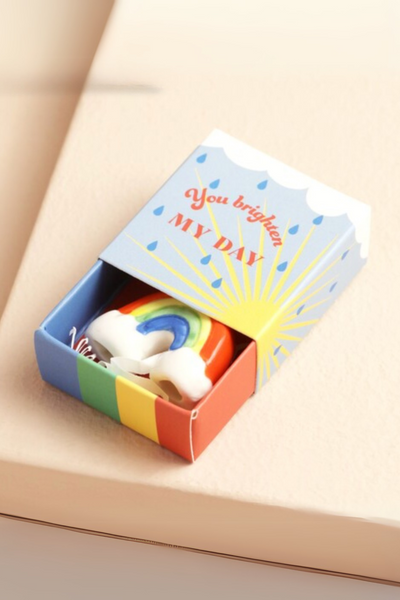 Tiny Matchbox Ceramic Rainbow Token