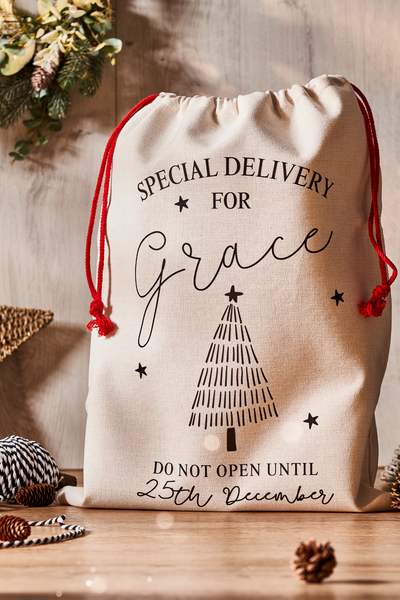 Personalised Christmas Tree Santa Sack