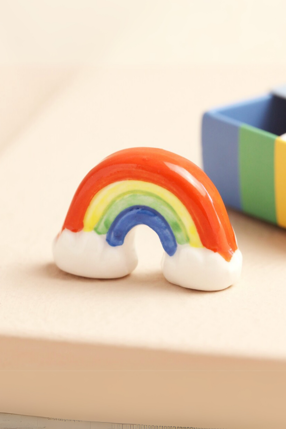 Tiny Matchbox Ceramic Rainbow Token