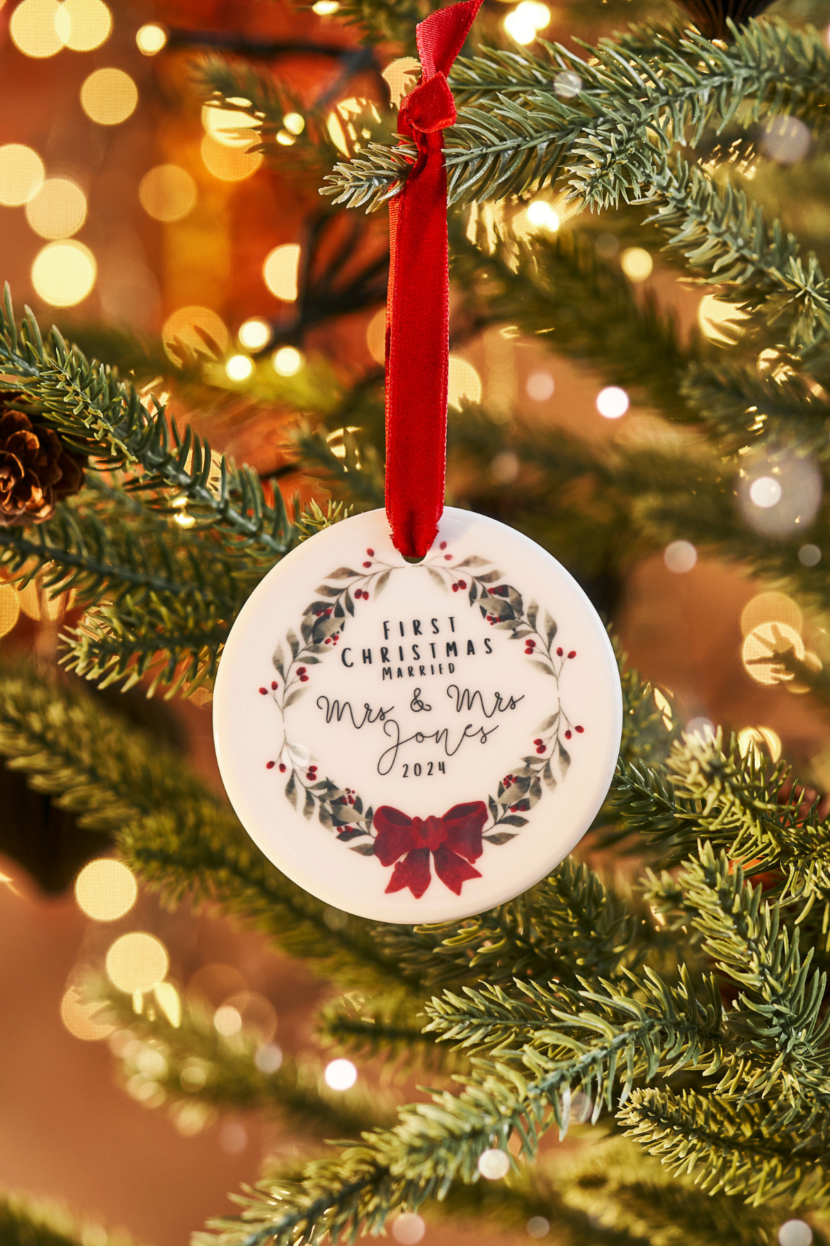 First Christmas Married Personalised Bauble