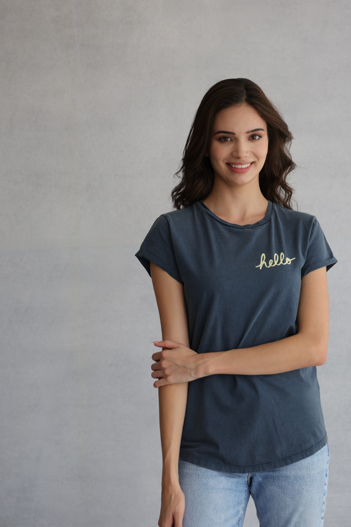 Denim Hello T-Shirt