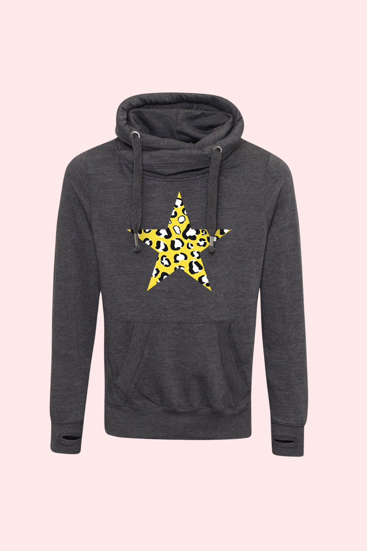 Outlet - Yellow Star Cowl Neck Hoodie