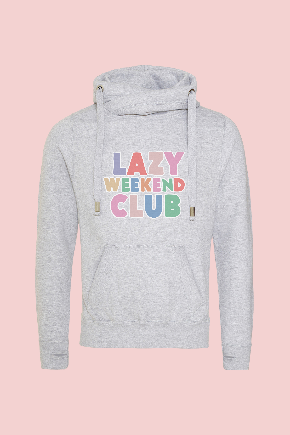 Lazy Weekend Club Cowl Neck Hoodie