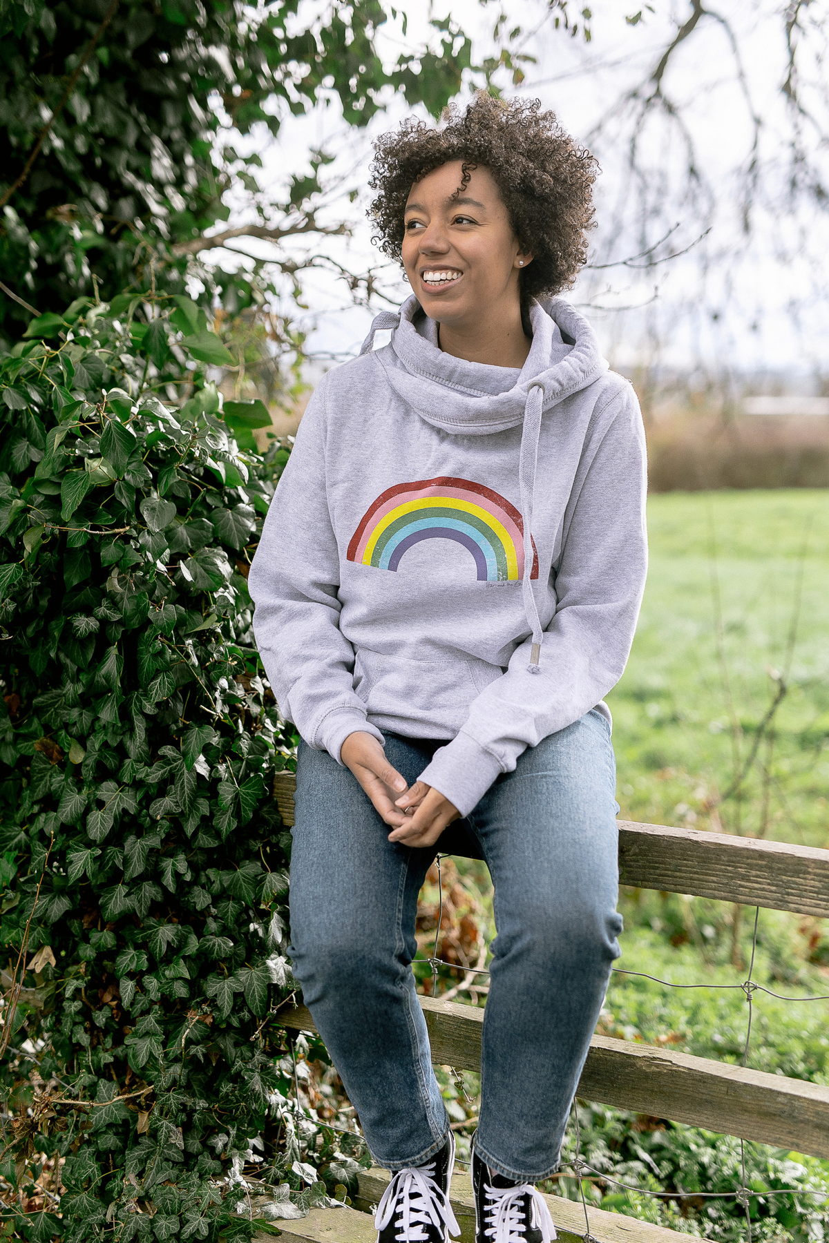 Grey cowl top neck hoodie