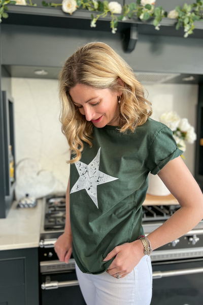 Stone Wash Khaki Star T-Shirt