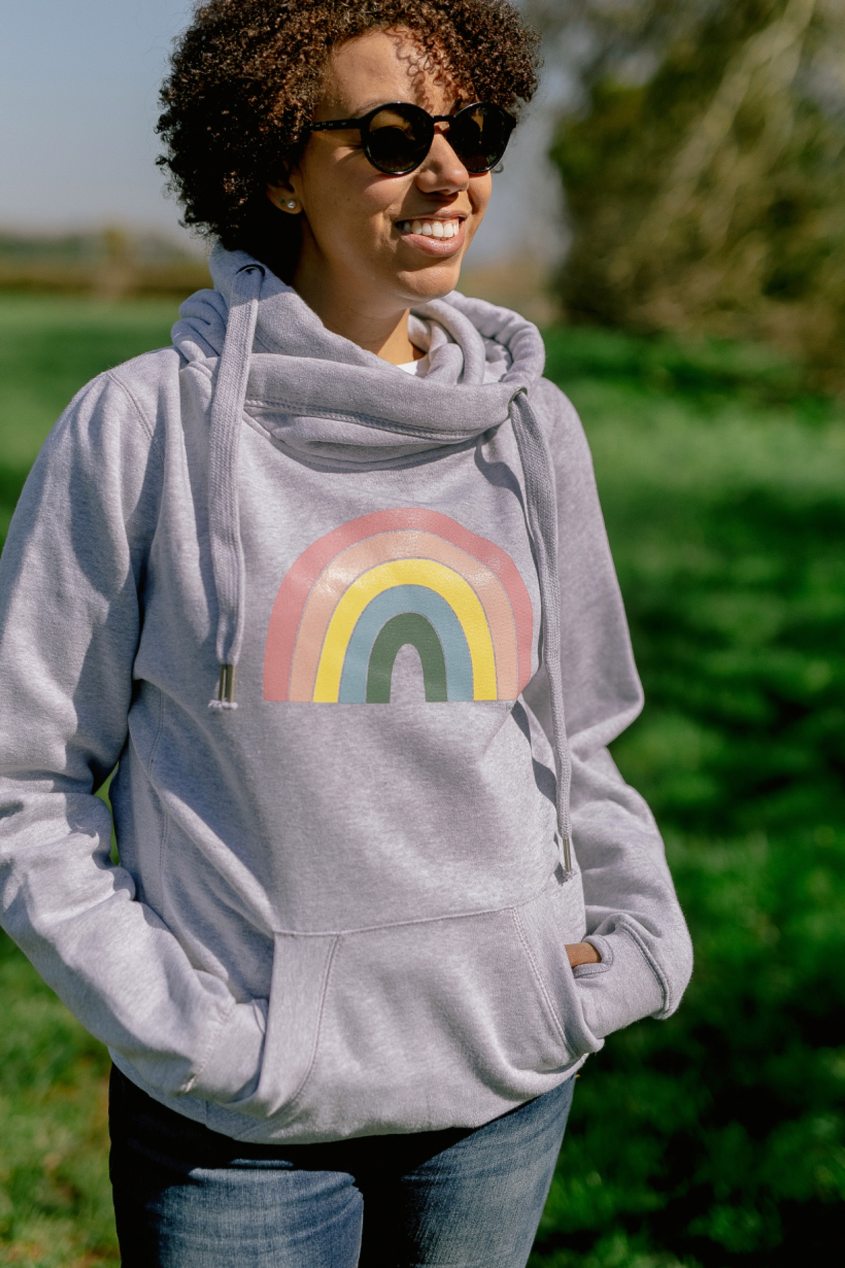 Haribow Hope Pastel Rainbow Hoodie Grey Hari And The Gang