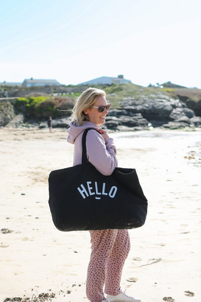 XL Hello Beach Bag - Black