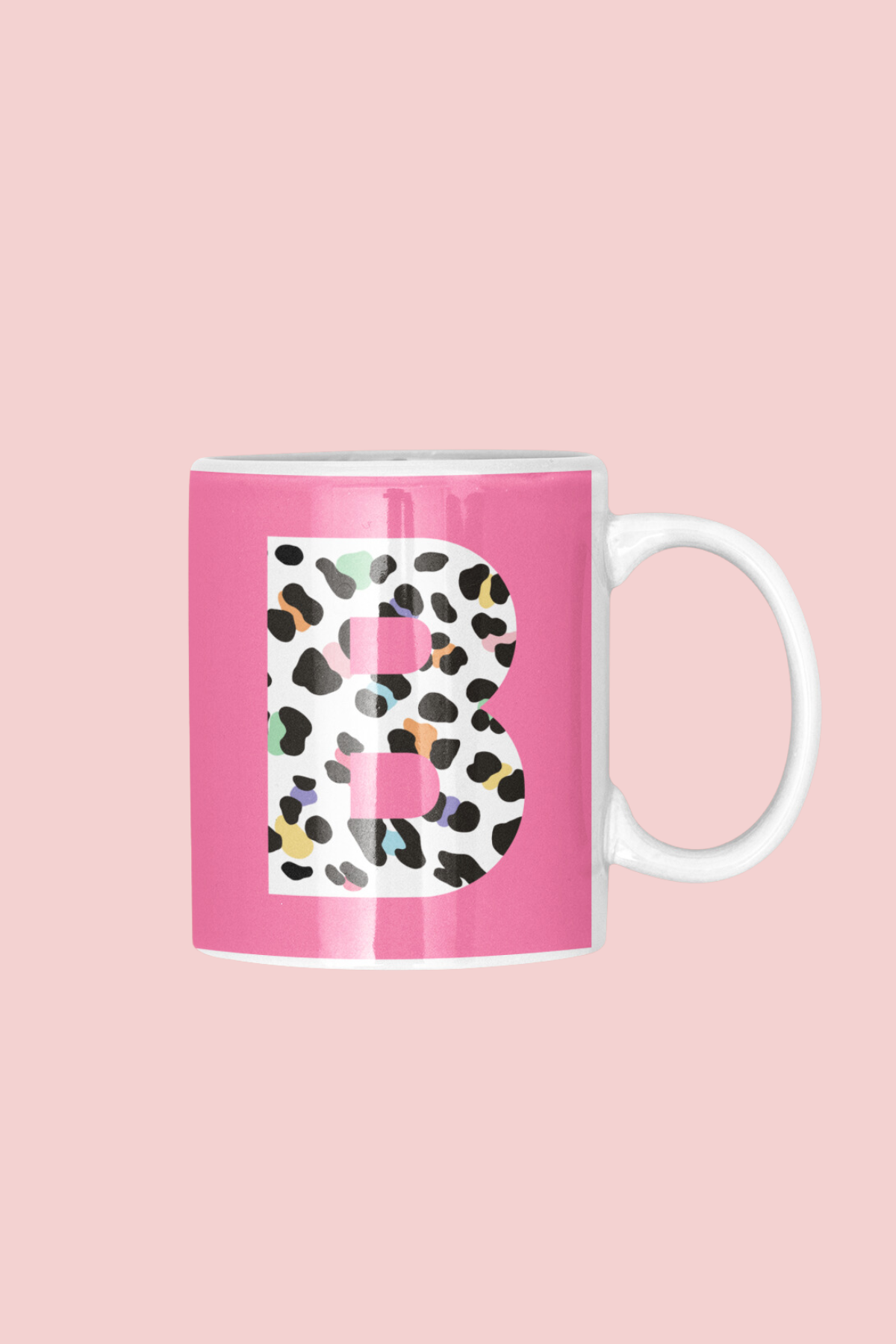 Initial Leopard Print Mug