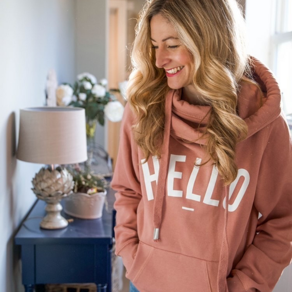 Rose Hello Cowl Neck Hoodie Hari And The Gang