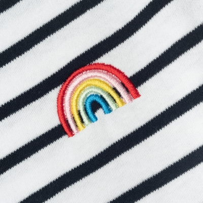 Rainbow + Stripes Breton T-Shirt - White