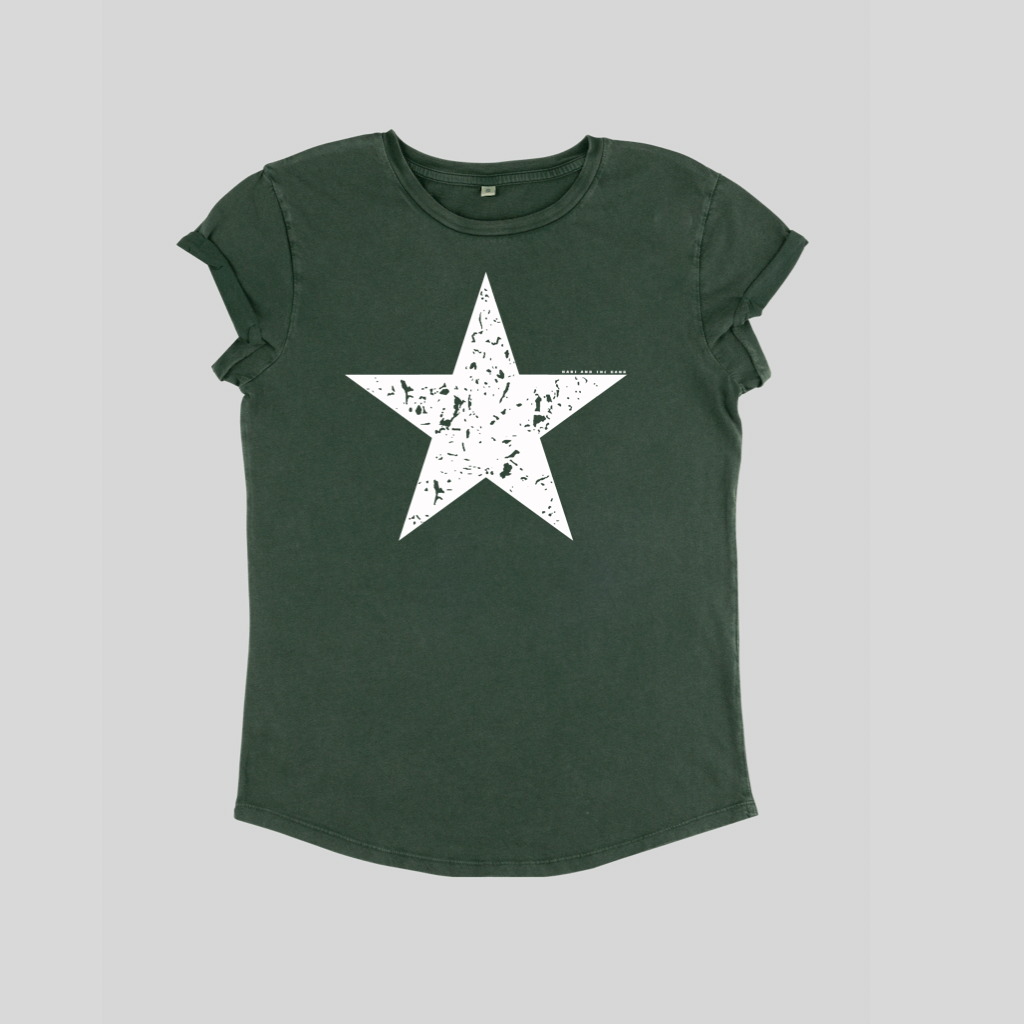 Stone Wash Khaki Star T-Shirt