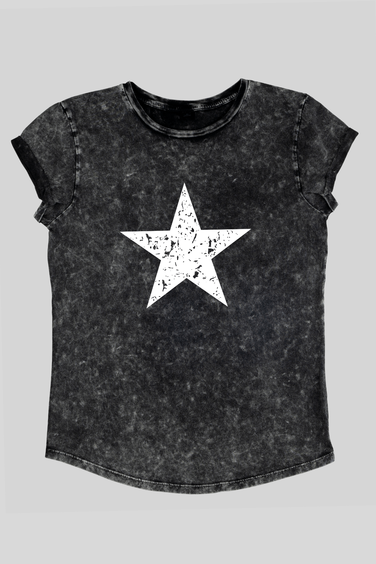 Acid Wash Cotton Star T-Shirt