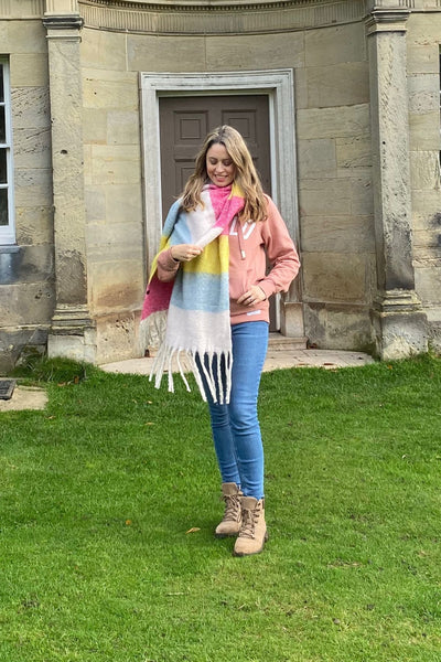 Luxuriously Soft Rainbow Scarf in Pastel