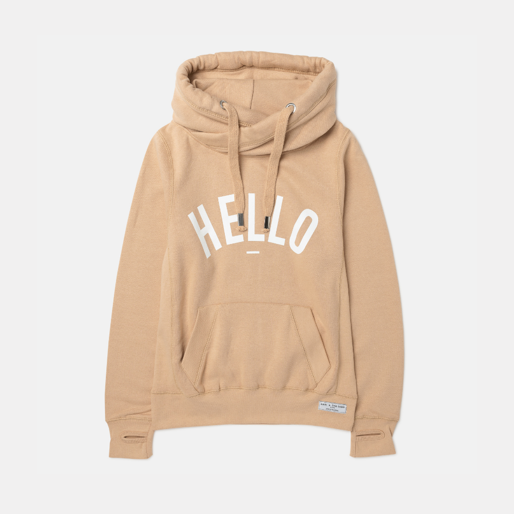 Hello cowl neck 2024 hoodie