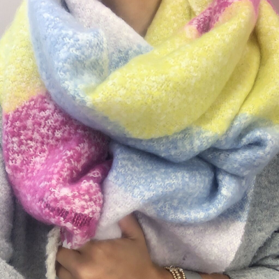 Luxuriously Soft Rainbow Scarf in Pastel